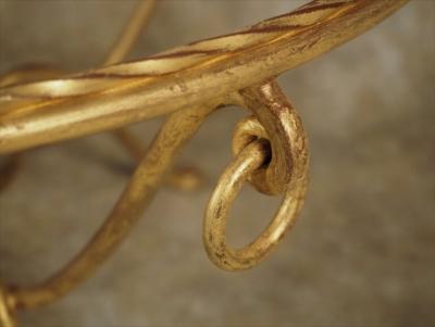 Ren Drouet Rene Drouet large round gilt iron coffee table