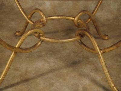 Ren Drouet Rene Drouet large round gilt iron coffee table