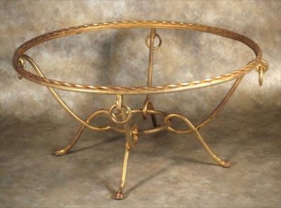 Ren Drouet Rene Drouet large round gilt iron coffee table