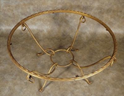 Ren Drouet Rene Drouet large round gilt iron coffee table