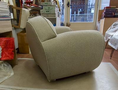 Ren Drouet Rene Drouet rarest documented roundish pair of comfy club chairs