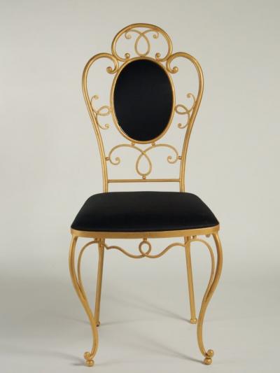 Ren Drouet Rene Drouet set of 4 gilt iron dining chairs