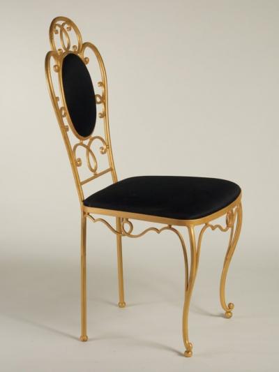Ren Drouet Rene Drouet set of 4 gilt iron dining chairs