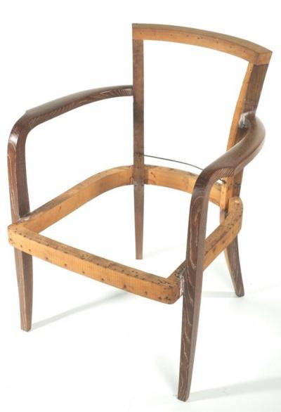 Ren Drouet Rene Drouet two pairs of cerused oak armchairs