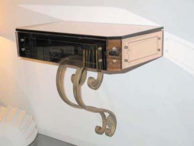 Ren Drouet Two French 1940s Wall Mounted Mirrored Console by Rene Drouet