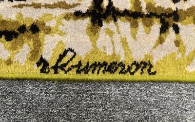 Ren Fumeron Wool carpet by Ren Fumeron France circa 1960