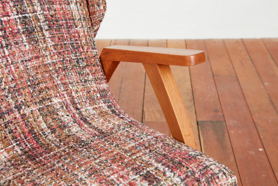 Ren Gabriel 1940S FRENCH OAK RECLINING WINGBACK CHAIRS