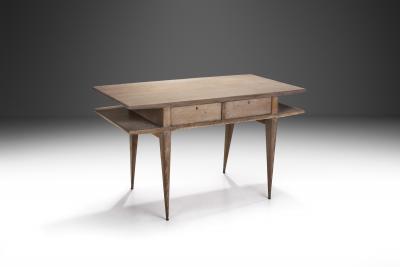 Ren Gabriel Limed Oak Desk in the Manner of Ren Gabriel France 1940s