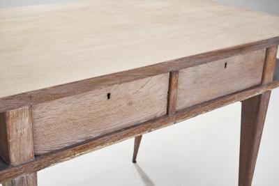 Ren Gabriel Limed Oak Desk in the Manner of Ren Gabriel France 1940s