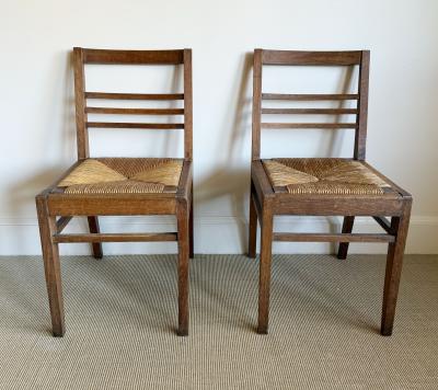 Ren Gabriel PAIR OF REN GABRIEL WOOD RUSH CHAIRS