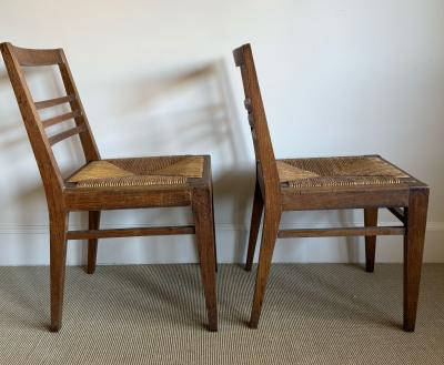 Ren Gabriel PAIR OF REN GABRIEL WOOD RUSH CHAIRS