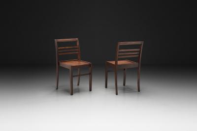 Ren Gabriel Pair of Model 103 Oak Side Chairs by Ren Gabriel France 1940s