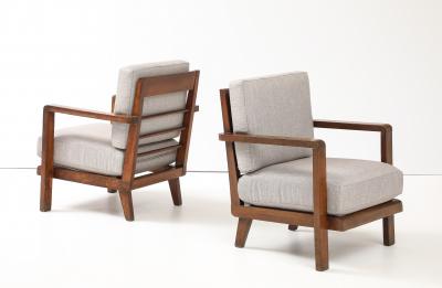 Ren Gabriel Pair of Ren Gabriel Armchairs with New Upholstered Cushions France 1940