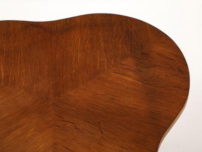 Ren Gabriel Ren Gabriel Scarce Model Oak Trefoile Table France c 1940 s