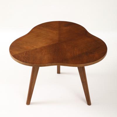 Ren Gabriel Ren Gabriel Scarce Model Oak Trefoile Table France c 1940 s