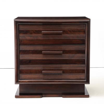 Ren Gabriel Ren Gabriel Three Drawer Small Chest Modernist Wood Handles France 1938