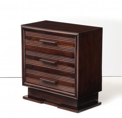 Ren Gabriel Ren Gabriel Three Drawer Small Chest Modernist Wood Handles France 1938