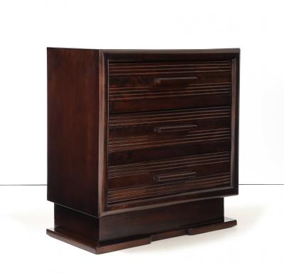 Ren Gabriel Ren Gabriel Three Drawer Small Chest Modernist Wood Handles France 1938