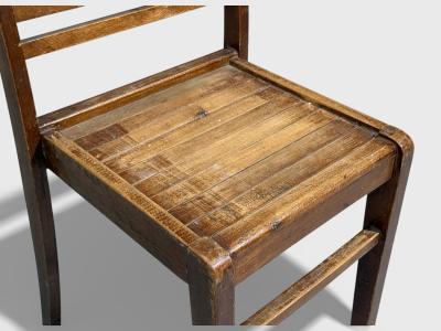 Ren Gabriel Rene Gabriel Reconstruction Era Dining Chairs Beech Wood France 1940s