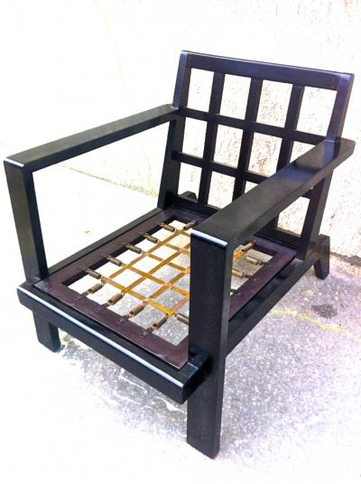 Ren Gabriel Rene Gabriel genuine documented black lounge chairs