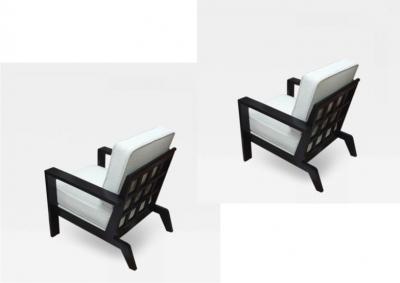 Ren Gabriel Rene Gabriel iconic now so researched pair of black lacquered lounge chair
