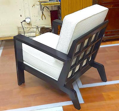 Ren Gabriel Rene Gabriel iconic now so researched pair of black lacquered lounge chair