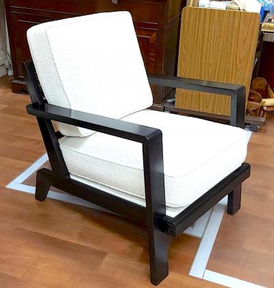 Ren Gabriel Rene Gabriel iconic now so researched pair of black lacquered lounge chair