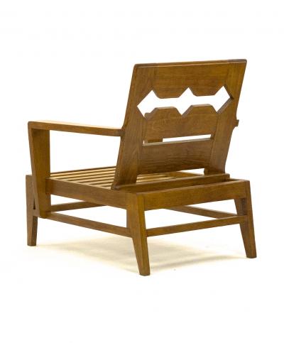 Ren Gabriel Rene Gabriel rarest unseen pair of carved oak lounge chairs