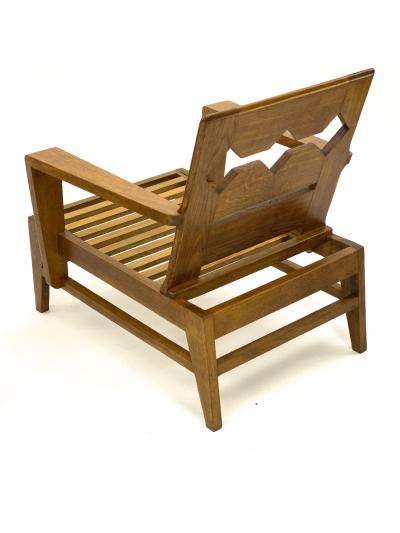 Ren Gabriel Rene Gabriel rarest unseen pair of carved oak lounge chairs