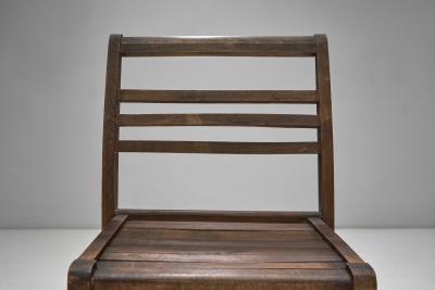 Ren Gabriel Set of Four Model 103 Oak Dining Chairs by Ren Gabriel France 20th Century