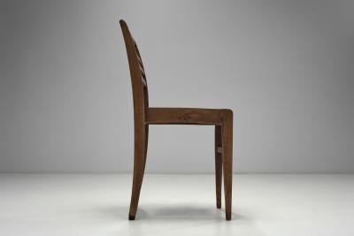 Ren Gabriel Set of Four Model 103 Oak Dining Chairs by Ren Gabriel France 20th Century