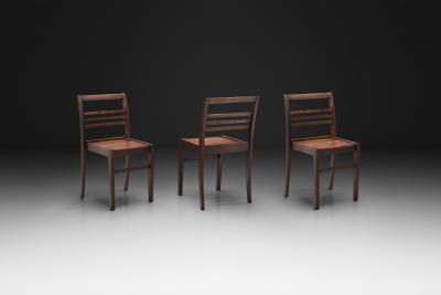 Ren Gabriel Set of Three Model 103 Oak Side Chairs by Ren Gabriel France 1940s