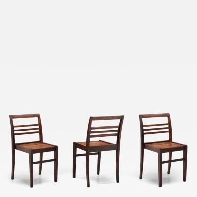 Ren Gabriel Set of Three Model 103 Oak Side Chairs by Ren Gabriel France 1940s