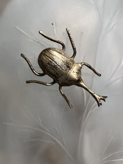 Ren Lalique Lalique Co ART NOUVEAU SILVERED BRONZE GLASS STORK AMONGST LILY PADS AND DRAGONFLY LAMPS