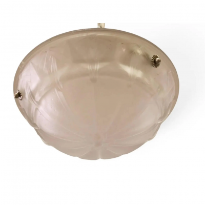 Ren Lalique Lalique Co Antique French Art Deco Frosted Glass Ceiling Light Fixture