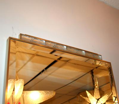 Ren Lalique Lalique Co Art Deco Mirror with R Lalique Glass