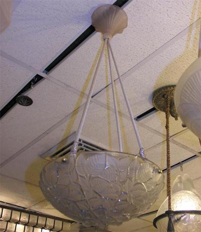 Ren Lalique Lalique Co French Art Deco Chandelier by Ren Lalique