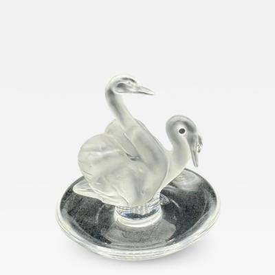 Ren Lalique Lalique Co Lalique Deux Cygnes Swan ring trinket dish