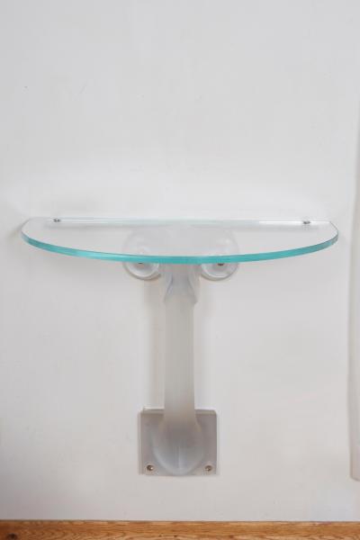 Ren Lalique Lalique Co Lalique Glass Consoles or Side Tables or Night Tables
