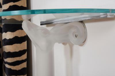 Ren Lalique Lalique Co Lalique Glass Consoles or Side Tables or Night Tables