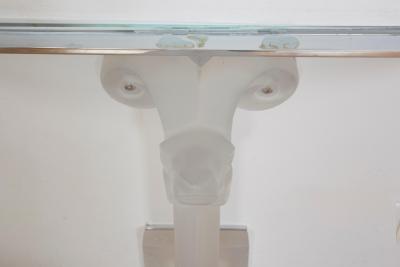 Ren Lalique Lalique Co Lalique Glass Consoles or Side Tables or Night Tables