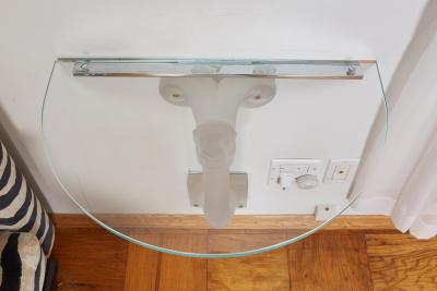 Ren Lalique Lalique Co Lalique Glass Consoles or Side Tables or Night Tables