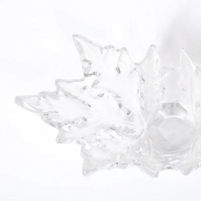 Ren Lalique Lalique Co Mid Century Modernist Crystal Champs lys es Centerpiece Bowl signed Lalique