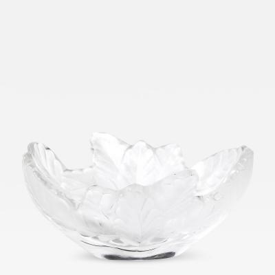Ren Lalique Lalique Co Mid Century Modernist Lalique Compiegne Frosted Clear Glass Bowl
