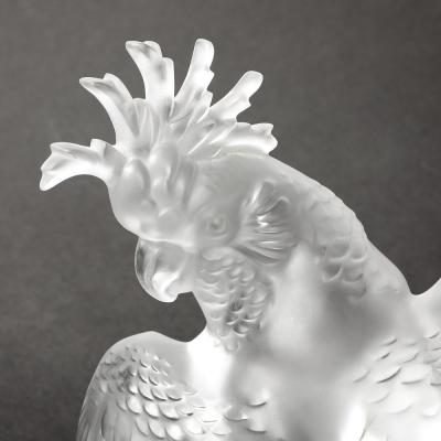 Ren Lalique Lalique Co Mid Century Modernist Sculptural Crystal Cockatiel Sculpture Signed Lalique