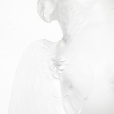 Ren Lalique Lalique Co Mid Century Modernist Sculptural Crystal Cockatiel Sculpture Signed Lalique
