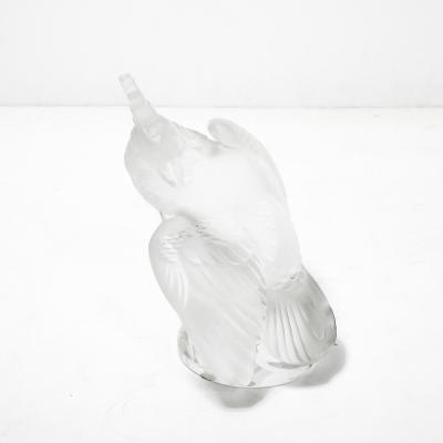 Ren Lalique Lalique Co Mid Century Modernist Sculptural Crystal Cockatiel Sculpture Signed Lalique
