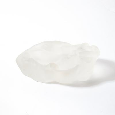 Ren Lalique Lalique Co MidCentury Frosted Glass Sleeping Beauty Sculptural Nude Dish Signed R Lalique