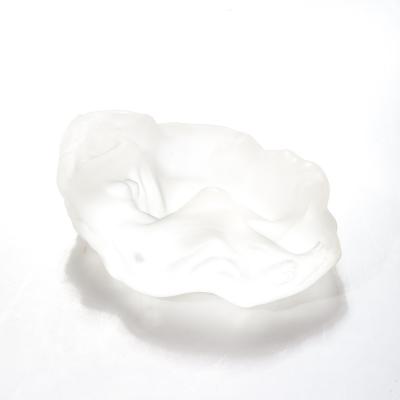 Ren Lalique Lalique Co MidCentury Frosted Glass Sleeping Beauty Sculptural Nude Dish Signed R Lalique