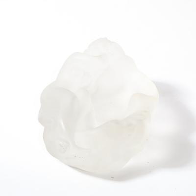 Ren Lalique Lalique Co MidCentury Frosted Glass Sleeping Beauty Sculptural Nude Dish Signed R Lalique